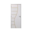 Ver imagem 4 de 2 Kits Porta de Madeira Decorada 215x74cm com Batente de MDF Ultra 12cm Cantareira Branco MGM
