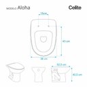 Ver imagem 2 de Assento Sanitário Aloha Pergamon (bege Claro) para Vaso Celite
