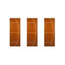 Ver imagem 2 de Kit 3 Folhas de Porta Madeira Decorada 210x80cm 3,5cm Mogno MGM Marrom