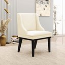 Ver imagem 2 de Kit 3 Cadeiras Decorativas Sala de Jantar Base Fixa de Madeira Firenze Veludo Bege/Preto G19 - Gran