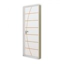 Ver imagem 2 de 2 Kits Porta de Madeira Decorada 215x75cm com Batente de Aço 6cm Neblina