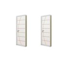 Ver imagem 2 de Conjunto de 2 Kits Porta de Giro Madeira 215x75cm Kit Melaminico Neblina Direita MGM Branco
