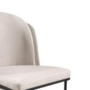 Ver imagem 5 de Conjunto 2 Cadeiras Aurora Linho Bege Couro Pérola Metal Preto