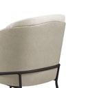 Ver imagem 6 de Conjunto 2 Cadeiras Aurora Linho Bege Couro Pérola Metal Preto