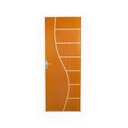 Ver imagem 2 de 2 Kits Porta de Madeira Decorada 215x85cm com Batente de Aço 06cm Cantareira Abertura Esquerda Marrom/Mogno MGM