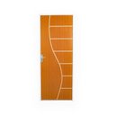 Ver imagem 2 de 2 Kits Porta de Madeira Decorada 215x85cm com Batente de Aço 06cm Cantareira Abertura Esquerda Marro