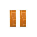 Ver imagem 1 de 2 Kits Porta de Madeira Decorada 215x85cm com Batente de Aço 06cm Cantareira Abertura Esquerda Marro