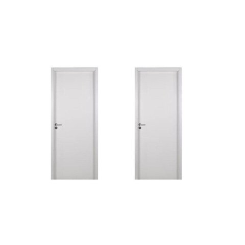 2 Kits Porta de Madeira Lisa 215x84cm com Batente de MDF Ultra 16cm Melamínico Abertura Esquerda Bra