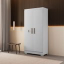 Ver imagem 2 de Armário Multiuso Itu 2 Portas Puxador MDF Pés em Madeira:Branco