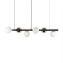 Ver imagem 1 de Lustre Pendente Figo com 6 Globos Esfera de Vidro - Preto/dourado