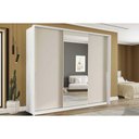 Ver imagem 1 de Guarda Roupa Casal 3 Portas de Correr (1 C/ Espelho) e 4 Gavetas Porto Branco/creme - Politorno
