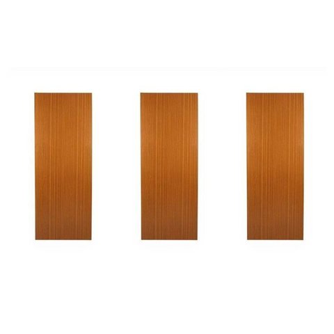 Kit com 3 Folhas de Porta Madeira Lisa 210x82cm Espessura 3,5cm Melamínica Marrom/Mogno MGM