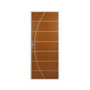 Ver imagem 2 de 2 Kits Porta de Madeira Decorada 215x85cm com Batente de Aço 06cm Neblina Abertura Esquerda Marrom/Mogno MGM