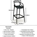 Ver imagem 7 de Kit 12 Banquetas Allegra com Encosto Design Cozinha/bancada - Preto