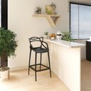 Ver imagem 2 de Kit 12 Banquetas Allegra com Encosto Design Cozinha/bancada - Preto