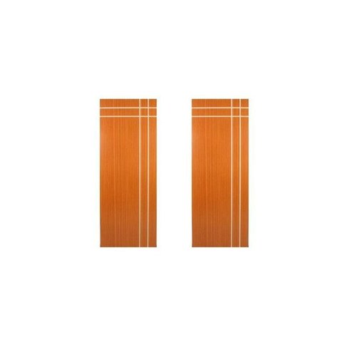 Kit com 2 Folhas de Porta Madeira Decorada 210x70cm Espessura 3,5cm Mantiqueira Marrom/Mogno MGM