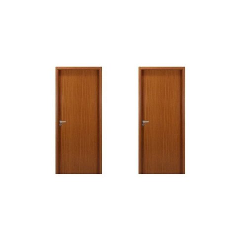 2 Kits Porta de Madeira Lisa 215x84cm com Batente de MDF Ultra 12cm Melamínico Abertura Esquerda Mar