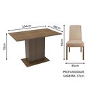 Ver imagem 3 de Conjunto Sala de Jantar Madesa Manu Mesa Tampo de Madeira com 2 Cadeiras - Rustic/imperial