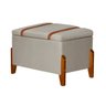 Puff Báu Retro Estofado Premium para Sala e Quarto Recamier Moderno Closet Retro Cor Bege - 1