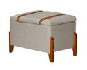 Ver imagem 1 de Puff Báu Retro Estofado Premium para Sala e Quarto Recamier Moderno Closet Retro Cor Bege