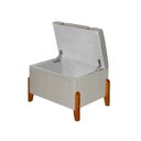 Ver imagem 2 de Puff Báu Retro Estofado Premium para Sala e Quarto Recamier Moderno Closet Retro Cor Bege