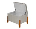 Ver imagem 2 de Puff Báu Retro Estofado Premium para Sala e Quarto Recamier Moderno Closet Retro Cor Bege