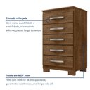 Ver imagem 6 de Cômoda para Quarto 5 Gavetas com Pés Itapema Marrom/Malbec