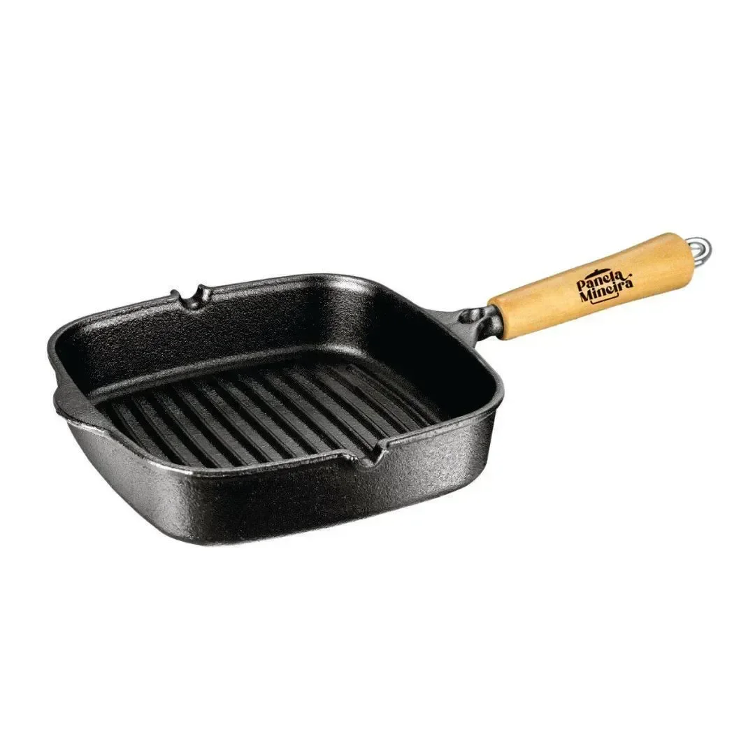 Ver imagem 1 de Frigideira Grill Quadrada Ferro 23,5cm 2l Panela Mineira