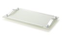 Ver imagem 1 de Bandeja Decorativa de Vidro Branco 50x30cm F. Collection