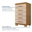 Ver imagem 6 de Cômoda para Quarto 5 Gavetas com Pés Itapema Bege/Carvalho Americano/Off White