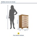 Ver imagem 3 de Cômoda para Quarto 5 Gavetas com Pés Itapema Bege/Carvalho Americano/Off White