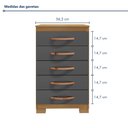 Ver mais imagens de Cômoda para Quarto 5 Gavetas com Pés Itapema Azul/Carvalho Americano/Grafite