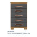 Ver imagem 7 de Cômoda para Quarto 5 Gavetas com Pés Itapema Azul/Carvalho Americano/Grafite