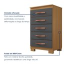 Ver imagem 6 de Cômoda para Quarto 5 Gavetas com Pés Itapema Azul/Carvalho Americano/Grafite