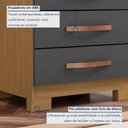 Ver imagem 4 de Cômoda para Quarto 5 Gavetas com Pés Itapema Azul/Carvalho Americano/Grafite