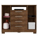 Ver imagem 4 de Cômoda para Quarto 2 Portas e 4 Gavetas com Chave 120,5cm com Pés Floripa Marrom/Malbec