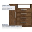 Ver imagem 6 de Cômoda para Quarto 2 Portas e 4 Gavetas com Chave 120,5cm com Pés Floripa