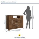 Ver imagem 3 de Cômoda para Quarto 2 Portas e 4 Gavetas com Chave 120,5cm com Pés Floripa Marrom/Malbec