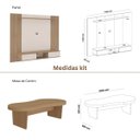Ver imagem 5 de Conjunto Sala de Estar Nevada Painel TV 75" Polegadas Mesa Centro e Mesa Apoio Casinha Pet Carvalho 