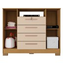 Ver imagem 4 de Cômoda para Quarto 2 Portas e 4 Gavetas com Chave 120,5cm com Pés Floripa Bege/Carvalho Americano/Off White