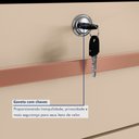 Ver mais imagens de Cômoda para Quarto 2 Portas e 4 Gavetas com Chave 120,5cm com Pés Floripa Bege/Carvalho Americano/Off White