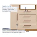 Ver imagem 6 de Cômoda para Quarto 2 Portas e 4 Gavetas com Chave 120,5cm com Pés Floripa Bege/Carvalho Americano/Off White
