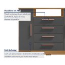Ver imagem 6 de Cômoda para Quarto 2 Portas e 4 Gavetas com Chave 120,5cm com Pés Floripa Cinza/Carvalho Americano/Grafite
