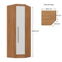 Ver imagem 4 de Armário Guarda-Roupa de Canto com 1 Porta Viena Yescasa Branco/Nogal