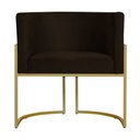 Ver imagem 2 de Poltrona Decorativa Sala de Estar Luana Base Gold Suede Marrom - Montanaris Decor MD MONTANARIS DECO