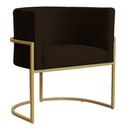 Ver imagem 1 de Poltrona Decorativa Sala de Estar Luana Base Gold Suede Marrom - Montanaris Decor MD MONTANARIS DECO