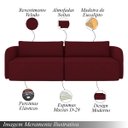 Ver imagem 3 de Sofá Living Sala de Estar Abel 240cm Bipartido Pés de Madeira Veludo Bordô G33 - Gran Belo