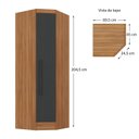 Ver imagem 4 de Armário Guarda-Roupa de Canto com 1 Porta Viena Yescasa Cinza/Nogal/Grafite