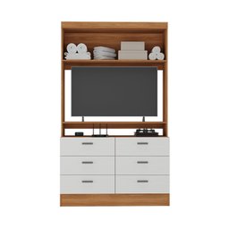 Estante para Tv até 42 Polegadas Viena 1 Porta 6 Gavetas Espresso Móveis - 4