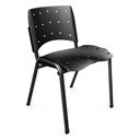 Ver imagem 3 de Ergoplax Kit 10 Cadeiras Fixas Plástica Aproximação Empilhável Plaxmetal Preta